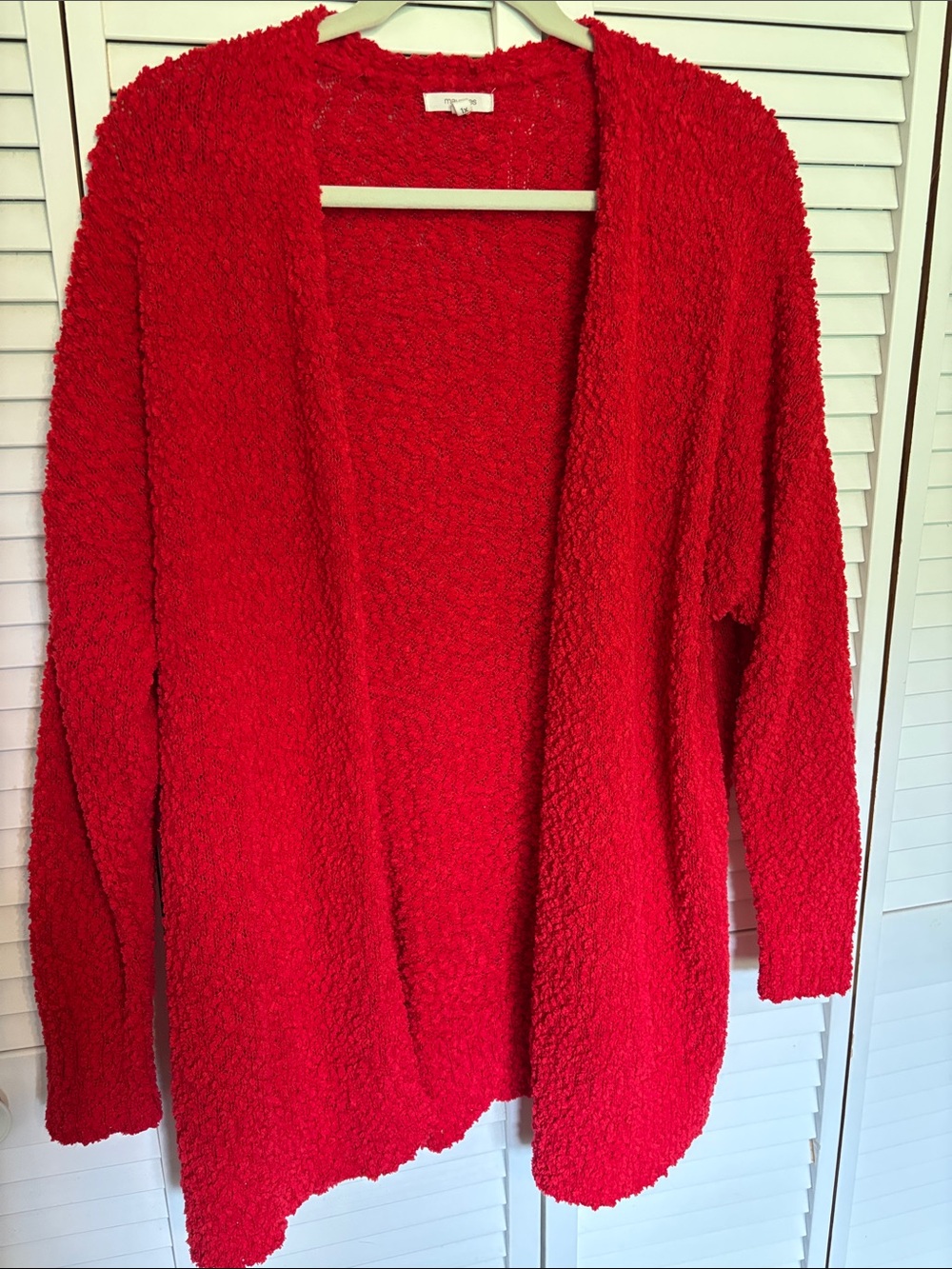 Maurice’s Cozy Open-Front Red Women’s Sweater Cardigan